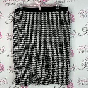 Talbots skirt houndstooth print Classic Black and White Pencil Skirt